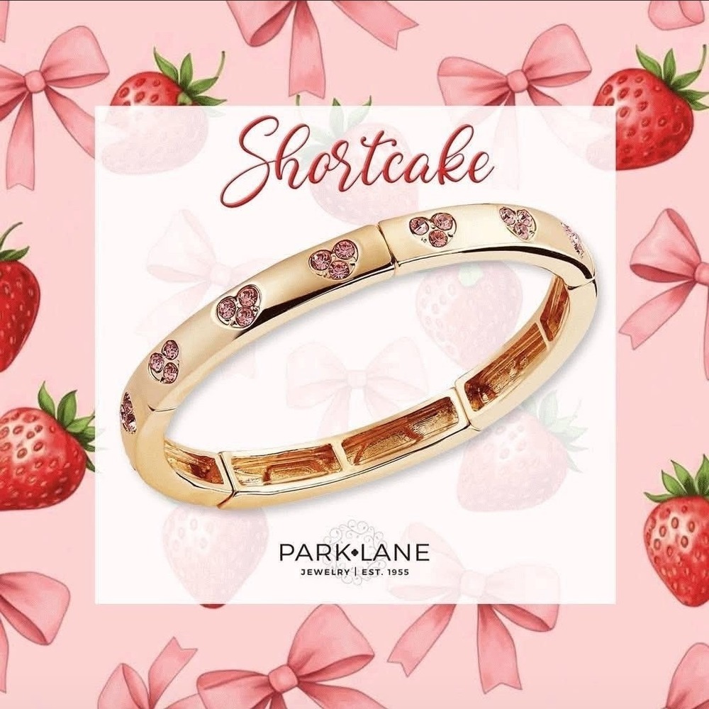 Park Lane Shortcake Stretch Bracelet with Pink Crystals NWT Sold Out Retail $116